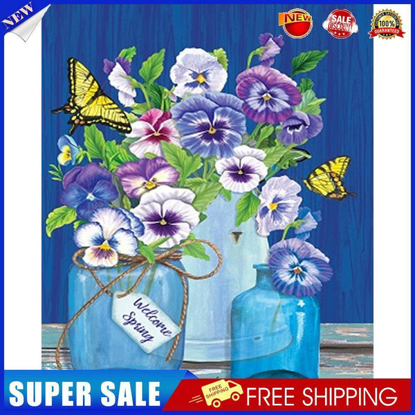 Flowers Butterflies Oil Paint By Numbers Kits DIY Handpainted on Canvas Art