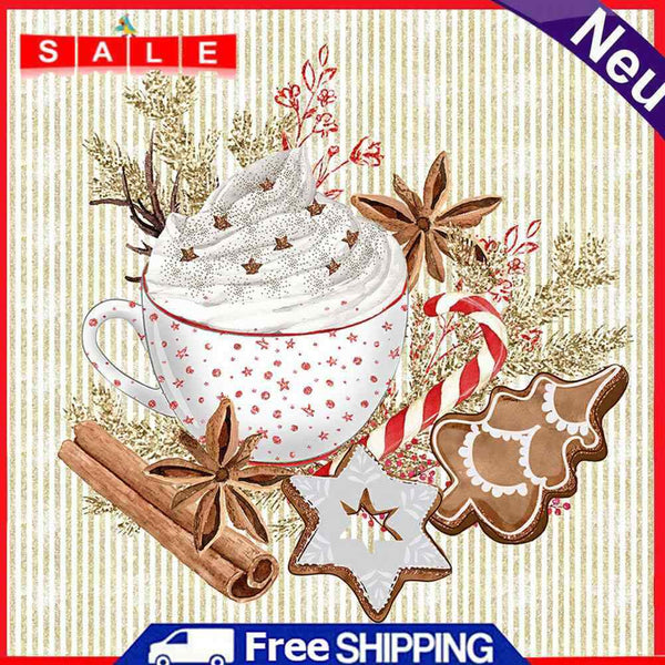 5D DIY Diamond Painting Kits Full Round Drill Christmas Coffee Mosaic Picture