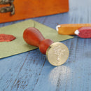 Retro Plant Pattern Sealing Wax Wooden Handle Wax Seal Stamps for Envelope