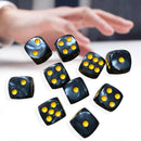 10pcs 16mm Board Game Dices Round Corner 6 Sided Bar Pub Games Dice (Black)