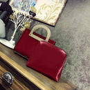 2pcs Women Crossbody Handbag PU Tote Shoulder Composite Bags Set(Red)