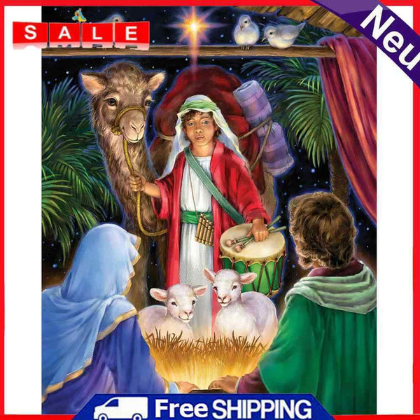 5D DIY Full Drill Round Shape Camel Boy Rhinestone Diamond Drawing Home Decor