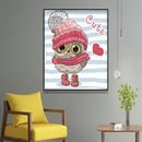 5D Full Round Diamond Painting Cartoon Owl Rhinestone Mosaic Home Wall Art Cr