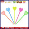 50pcs Disposable Plastic Colorful Stick Love Heart Arrow Shape Fruit Fork