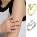 Creative Lovers Adjustable Jewelry Gifts Hand Ring Open Finger Hug Love