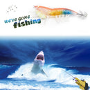Luminous Wood Shrimp Bait Squid Hook Jig Sea Cuttlefish Lures (Orange Blue)