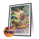 5D DIY Full Drill Round Shape Cute Hedgehog Rhinestone Diamond Drawing for Home