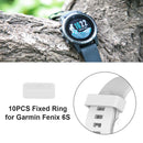10x Silicone Band Keeper Loop for Garmin Fenix 6S Pro 6S 5S Plus 5S (White)