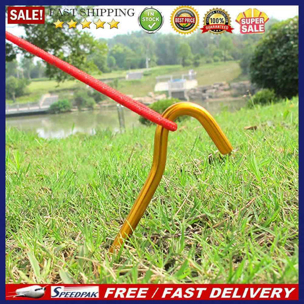 Ground Nail Aluminium Alloy Tent Accessories with Hooks for Camping Hiking Beach