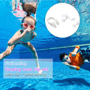 Soft Silicone Swimming Earplugs Nose Clip Set Soundproof Ear Plugs (White) Newly