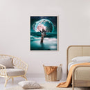 5D DIY Moon Giraffe Full Round Diamond Painting Kit Picture Artwork Craft