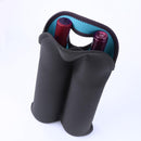 2 Bottles Neoprene Cooler Wine-bottle Bag Protective Cover (Sky Blue+Black)