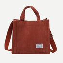 Retro Corduroy Messenger Handbag Female Portable Casual Shoulder Top-handle Bag