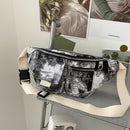 Fashion Women Canvas Sports Shoulder Chest Bag Tie Dye Mini Fanny Packs Purse
