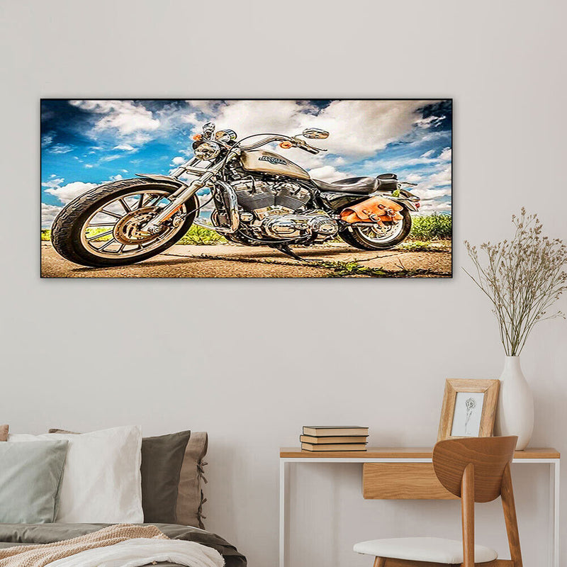 Motorcycle Oil Paint By Numbers DIY Handpainted on Canvas Wall Picture Unfr