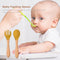 Baby Wooden Silicone Feeding Spoon Toddlers BPA-free Tableware (17) Newly