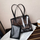 Women Large Handbag Underarm Bag Fashion Jelly Clear Tote Clutch Composite Bags