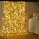 LED Solar Rattan Decorative Light String Outdoor Courtyard Leaf Lamps (B) Newly