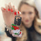 12pcs Diamond Keychain Rhinestone DIY Key Ring Santa Claus Christmas Decor Gifts