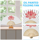 lotus Painting By Numbers Folding Fans Craft DIY Digital Painting On Canvas