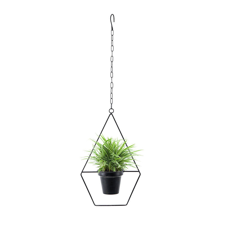 Hanging Flower Pot Hanger Chain Iron Planter Basket Holder Home Decor (B) Newly