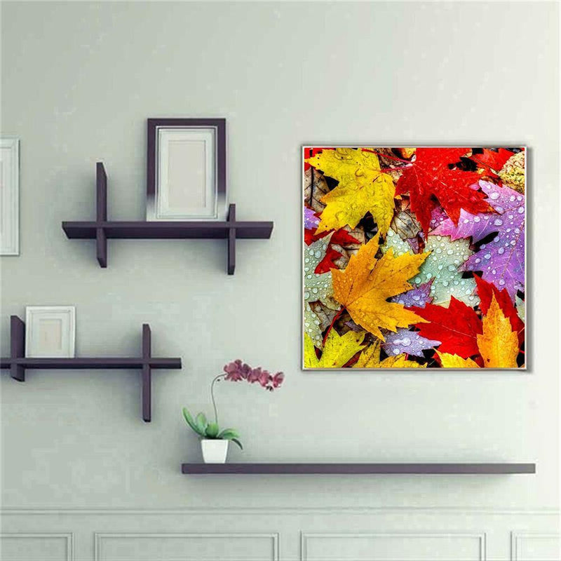 5D DIY Full Drill Diamond Painting Maple Leaf Embroidery Craft Kit Bedroom Decor