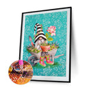 5D DIY Full Drill Round Shape Flowerpot Goblin Rhinestone Diamond Drawing Kit