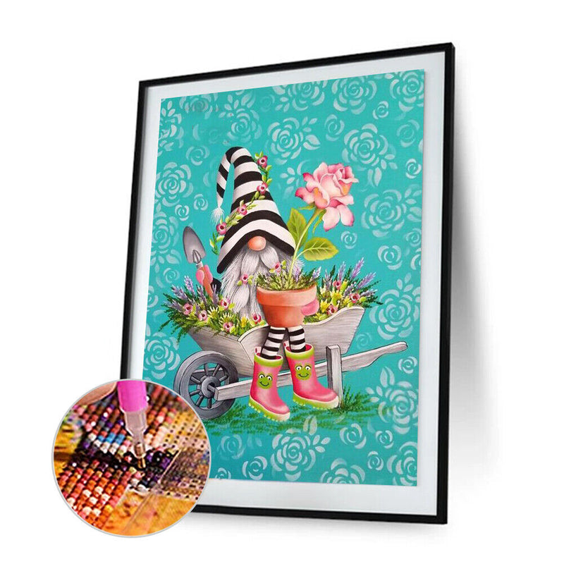 5D DIY Full Drill Round Shape Flowerpot Goblin Rhinestone Diamond Drawing Kit