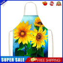 #A Sunflower Linen Kitchen Apron Household Waterproof Cooking Bibs for Men Women