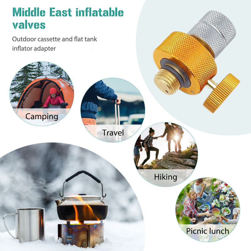 Gas Tank Coupler Converter Valve Adapter Gas Stove Switching for Outdoor Camping