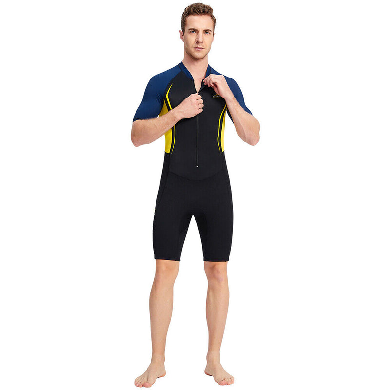 DIVE SAIL Neoprene Scuba Snorkel Swimming Men Body Wetsuits (Yellow L)