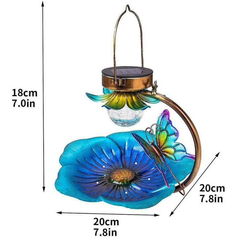 Solar Hanging Bird Feeder Lamp Outdoor Garden Yard Feeding Decor Station V9N1