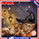 40x50cm Cross Stitch Full Embroidery Kit Halloween Cat Home Art Decor Stamped