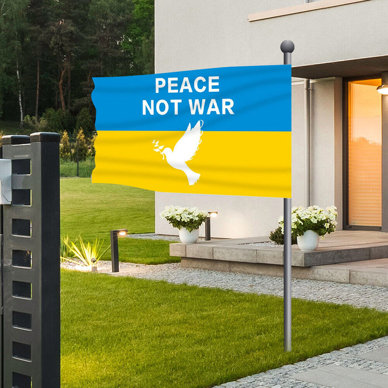Peace Dove Banner Peace Not War Polyester Hanging Flags for Garden Decor