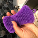 Silicone Dish Washing Brush Pot Pan Dish Sponge Cleaner Scrubber (Purple) Newly