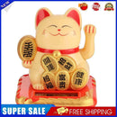3pcs Chinese Lucky Cat Wealth Waving Shaking Hand Welcome Craft(Yellow)