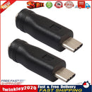 2pcs DC Power Adapter Type-C USB Male to DC5.5x2.1mm Female Jack Converter Newly