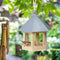 Garden Window Wooden Birdhouse Parrot Cage Bird Seeds Food Feeder (Blue)