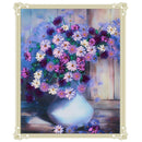 Room Purple Flower DIY Wall Decor Cross Stitch Hanging Pictures Embroidery Set