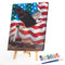 DIY Paint by Number Kit Artcraft Unique Gift Eagle with Banner Kill Time Tool