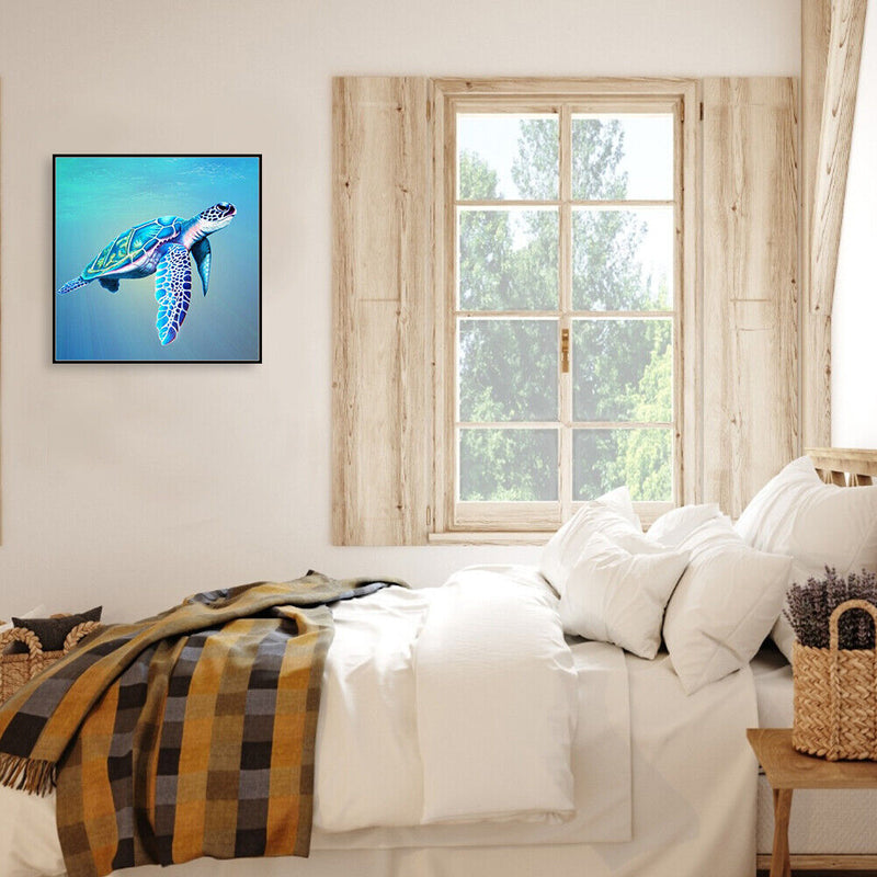 Swimming Turtle Canvas Paint By Numbers Oil Hand Painted Drawing Kit Home D