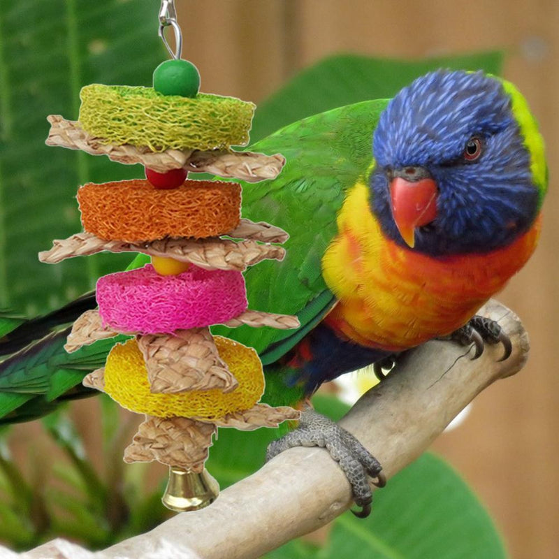 Parrot Bird Pet Hanging Swing Bird Corn Husk Chewing Bite Scratch Toys Newly