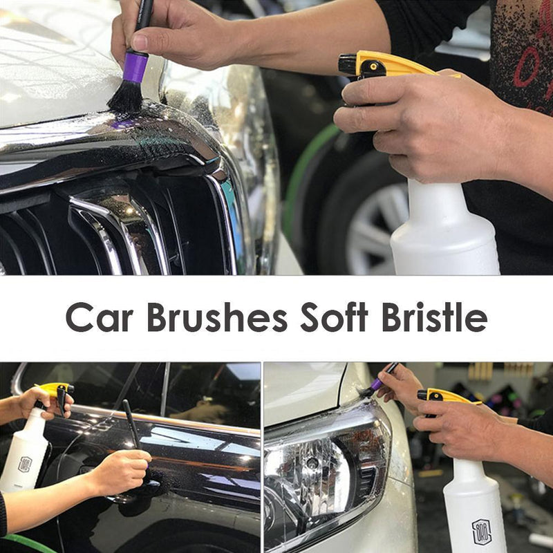 5pcs Car Detailing Brushes Soft Bristle Auto Dashboard Wheel Rim Cleaner Brushes