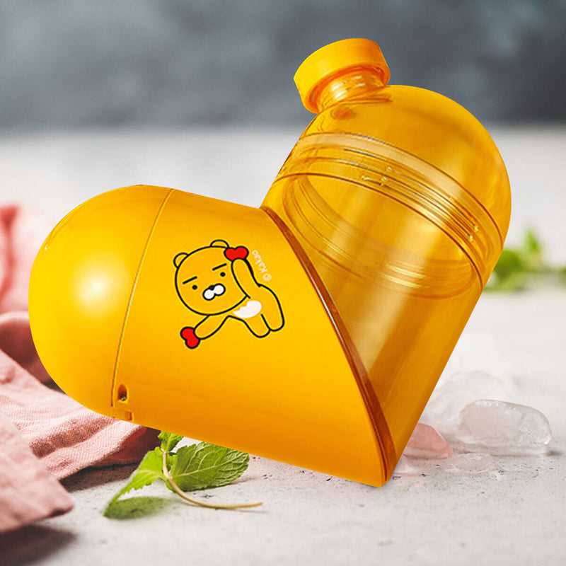 Water Bottle - Love Heart Storage Rotatable Water Bottle for Sport (Yellow)