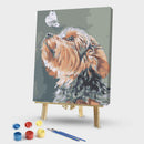 Hand Painted Canvas Art Painting By Number Dog and Butterfly DIY Oil Picture Kit