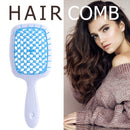 Wide Teeth Air Cushion Combs Scalp Massage Brush Hollow Grid Comb (Blue)