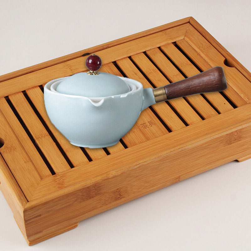 Portable Chinese Gongfu Kung Fu Tea Set Rotating Ceramic Teapot Teaware (I)