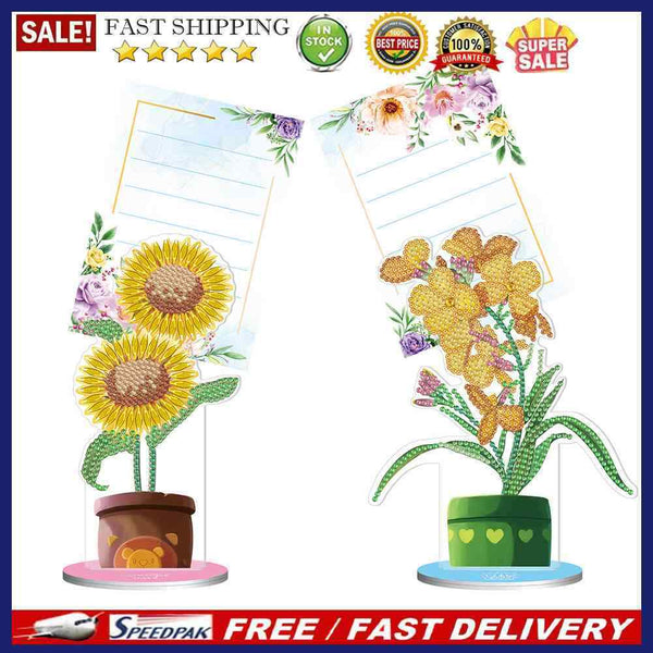 2pcs Diamond Painting Note Holder Valentine Day Gift Card Table Stand Desk Clamp