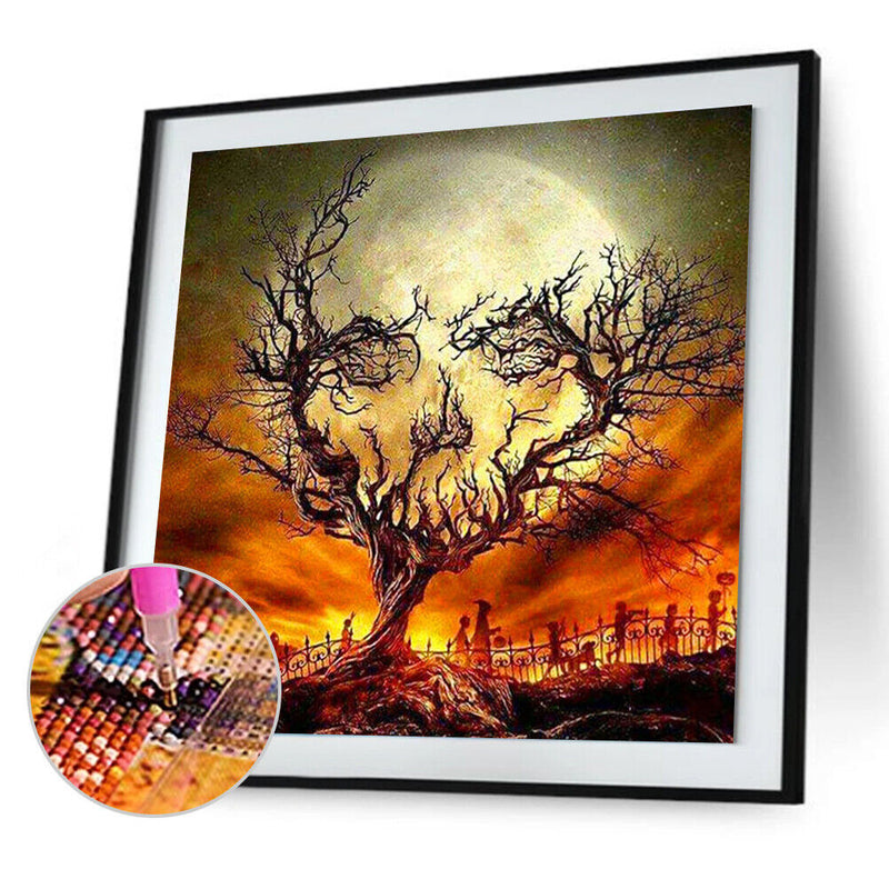 5D DIY Moon Dead Tree Full Square Diamond Painting Abstract Picture Wall Art Kit