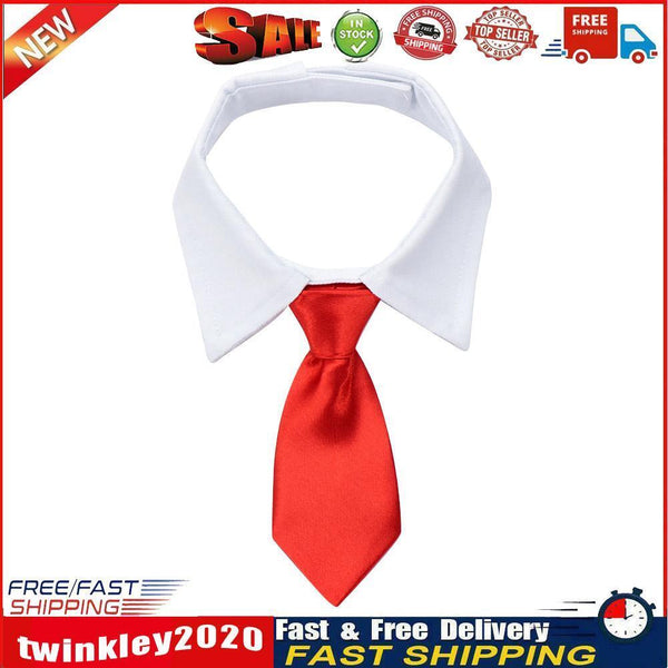 Cat Dog Collar Bow Tie Cotton Pet Formal Necktie for Wedding Party (Red L) Newly